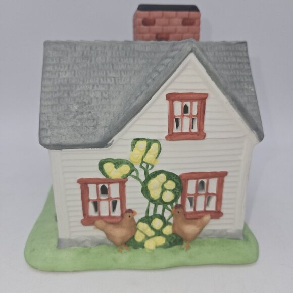 Partylite Village Farmhouse Ceramic Porcelain Tealight Candle Holder PO532 EUC 1 - Picture 3 of 12